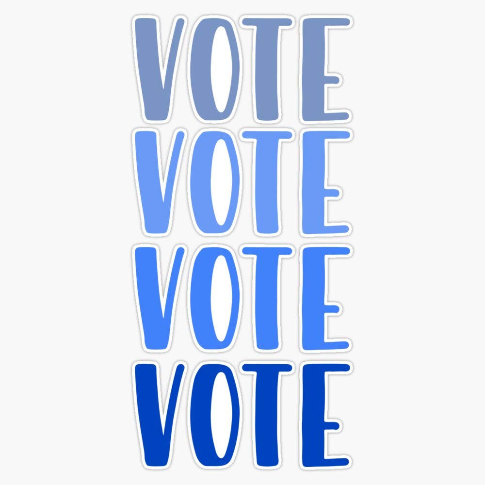 Vote Blue Vinyl Bumper Sticker - Waterproof, Durable 5