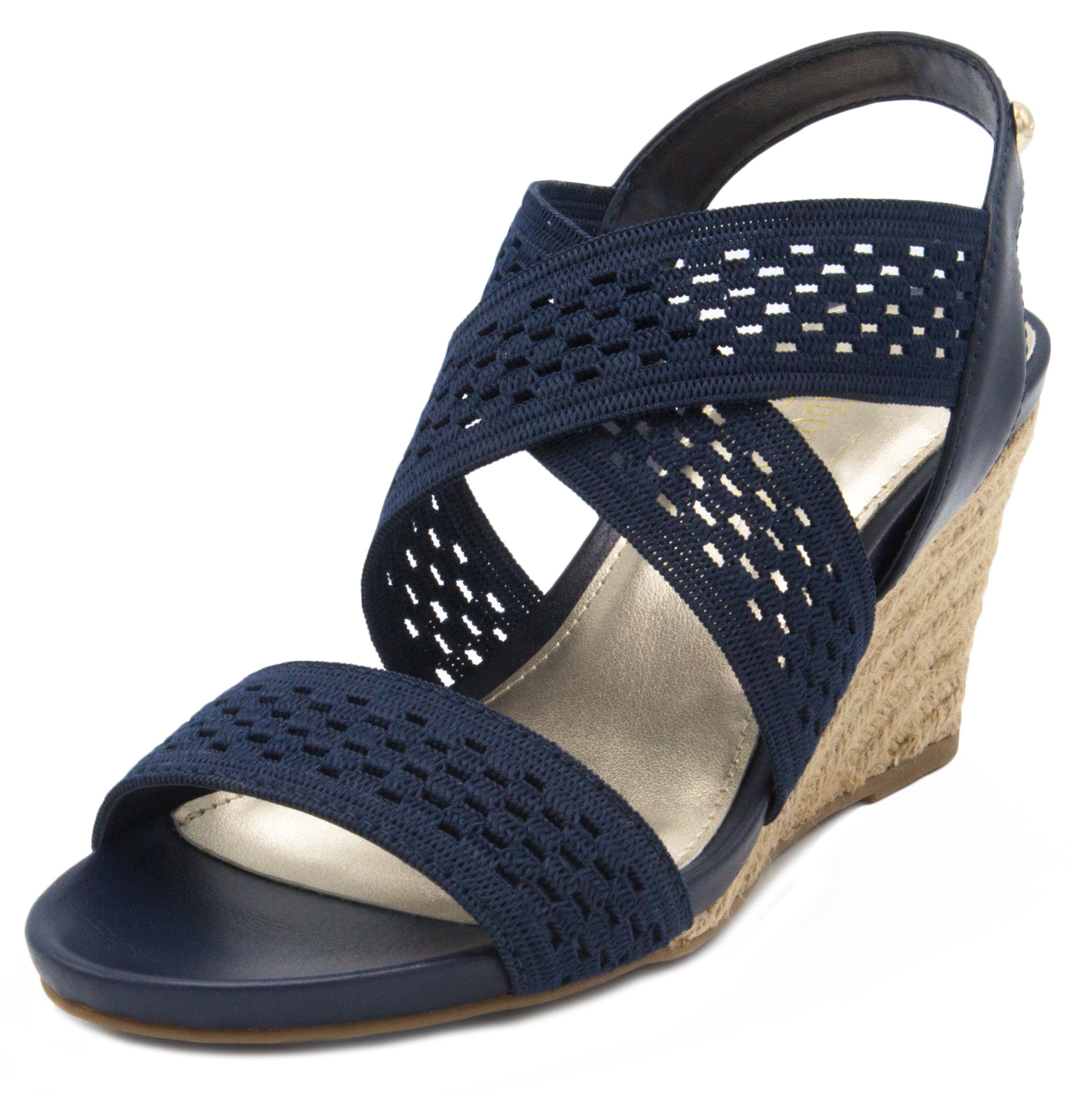 London Fog Women's Wedge Sandals - Open Toe Espadrilles for Summer Outings