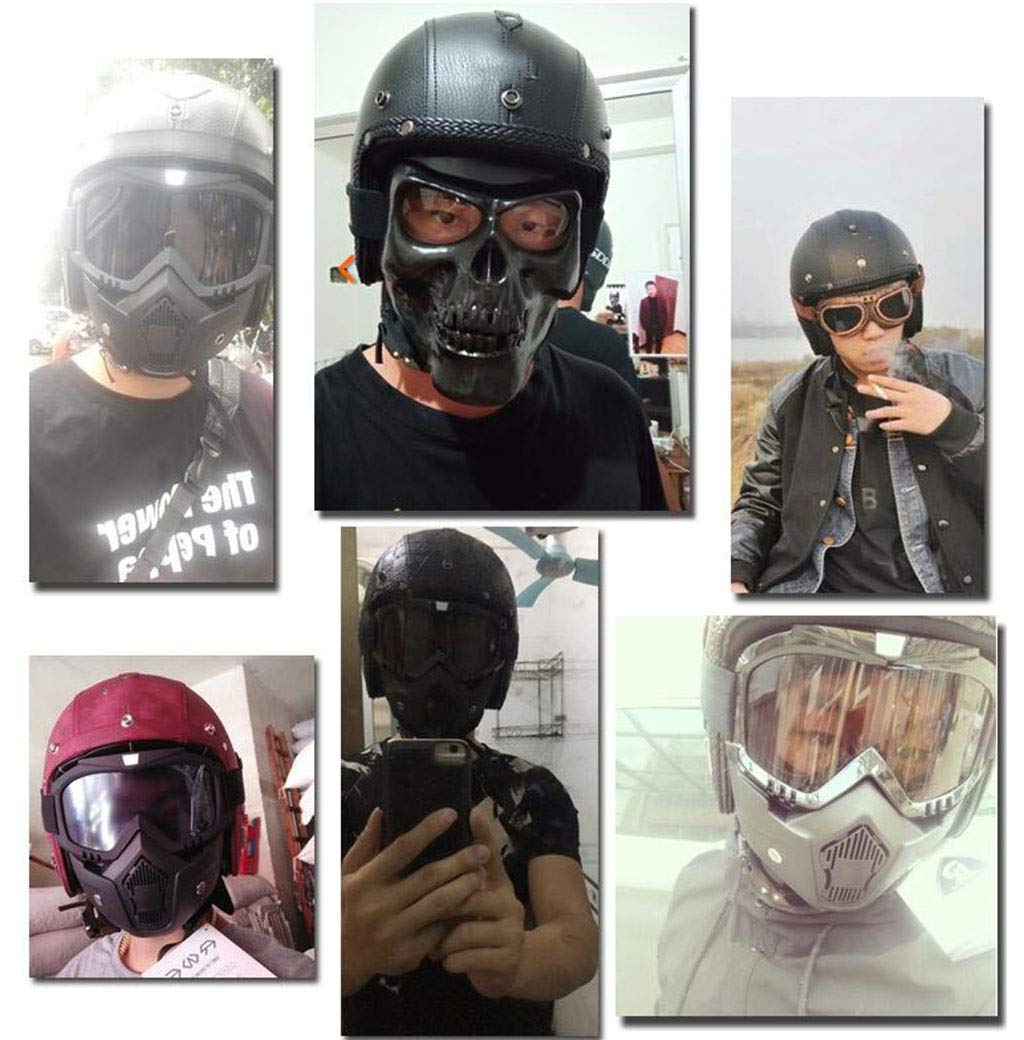 Retro Half Helmet DOT Approved - Open Face Motorcycle Helmet with Sun Visor for Men & Women - Perfect for Cruiser Rides