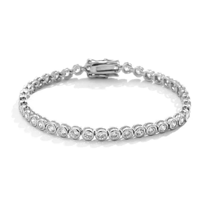 EWYA GRA Certified D Color 2-3mm Full Moissanite Tennis Bracelet for Women - 925 Sterling Silver Plated 18K Gold Bubble Diamond Link Bracelet | Elegant Jewelry Gift for Anniversary, Wedding & Special Occasions