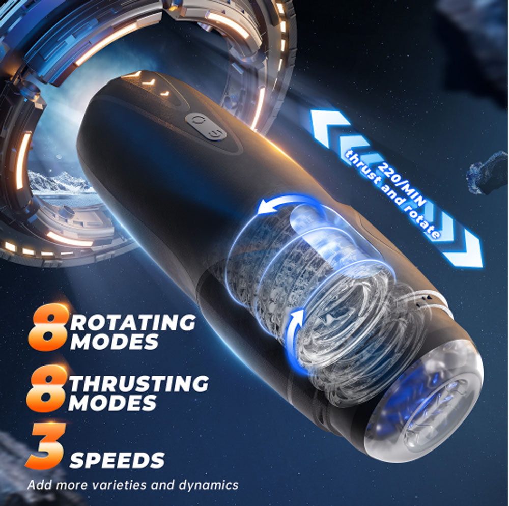 CyberSkin The Galaxy Voy Rotating Stroking Automatic Masturbator - Realistic Male Pleasure Toy for Solo Play & Couples Use - Perfect for Home Relaxation & Spicing Up Intimate Moments