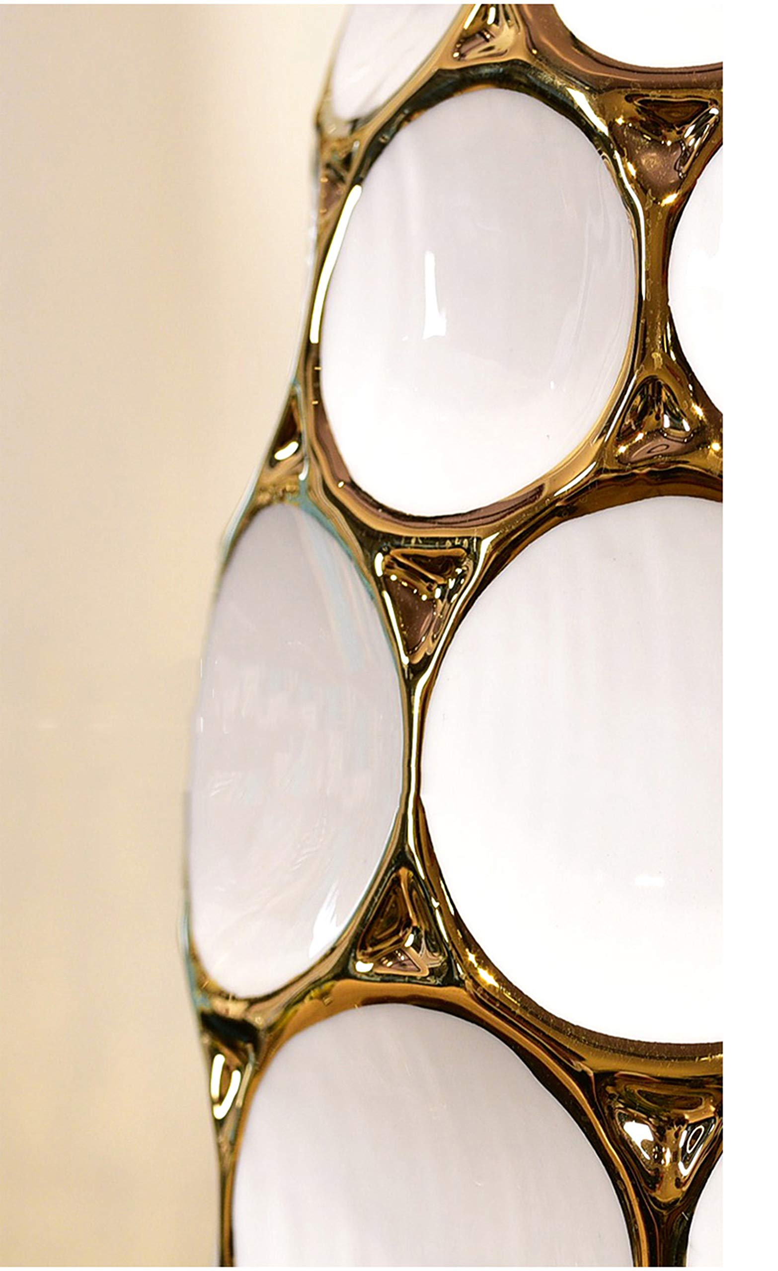 Honeycomb Pattern Ceramic Vase for Fresh Flowers - Modern Home Decor, Living Room Centerpiece, Wedding & Office Decoration (2-Pack)