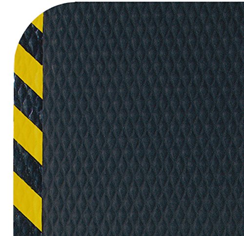 Premium Anti-Fatigue Floor Mat - 3' x 4' Black & Yellow Border with Nitrile Backing, 7/8