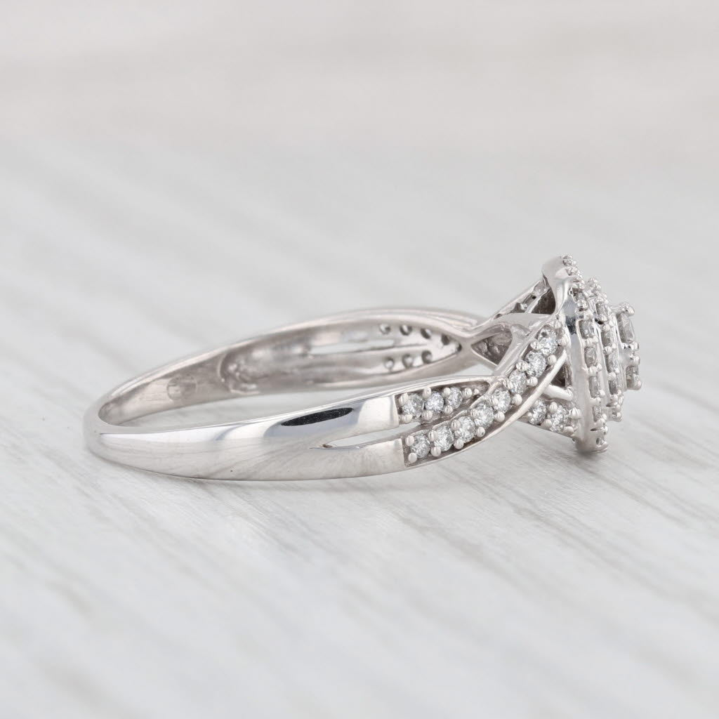 0.40ctw Princess Cut Diamond Engagement Ring - 10k White Gold Size 9.25 - Perfect for Proposals, Anniversaries & Special Occasions