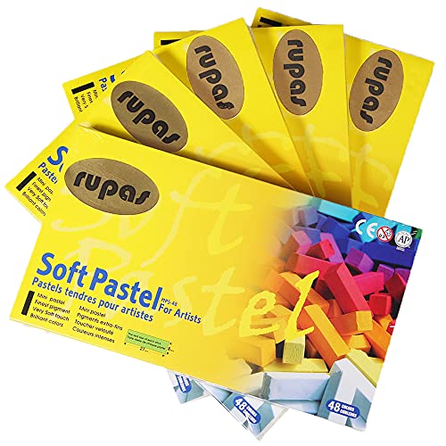 48 Colors Soft Dry Pastel Chalk Set - Square Non-Toxic Art Chalks for Kids & Adults - Perfect for Sidewalk Drawing, Classroom Art Projects & DIY Crafts