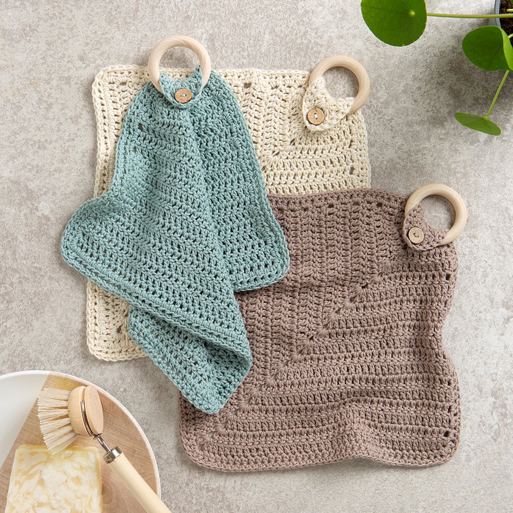Eco-Friendly Crochet Dish Cloth Kit - DIY Cotton Kitchen Cleaning Cloths for Washing Dishes & Home Cleaning - Perfect for Sustainable Living & Zero Waste Lifestyle