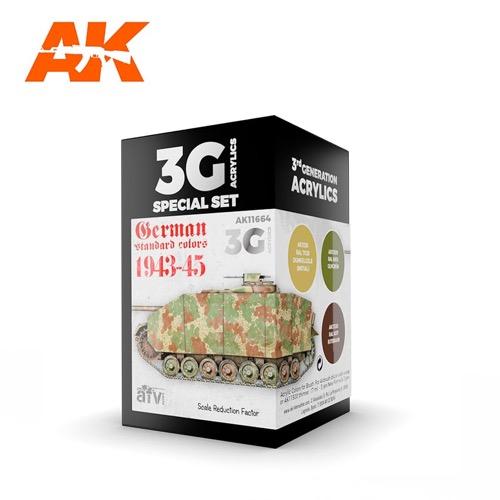 AK Interactive AK11664 AFV Series German Standard 44-45 Combo Acrylic Paint Set (3rd Gen) - Premium Model Paint for Military Miniatures & Historical Dioramas