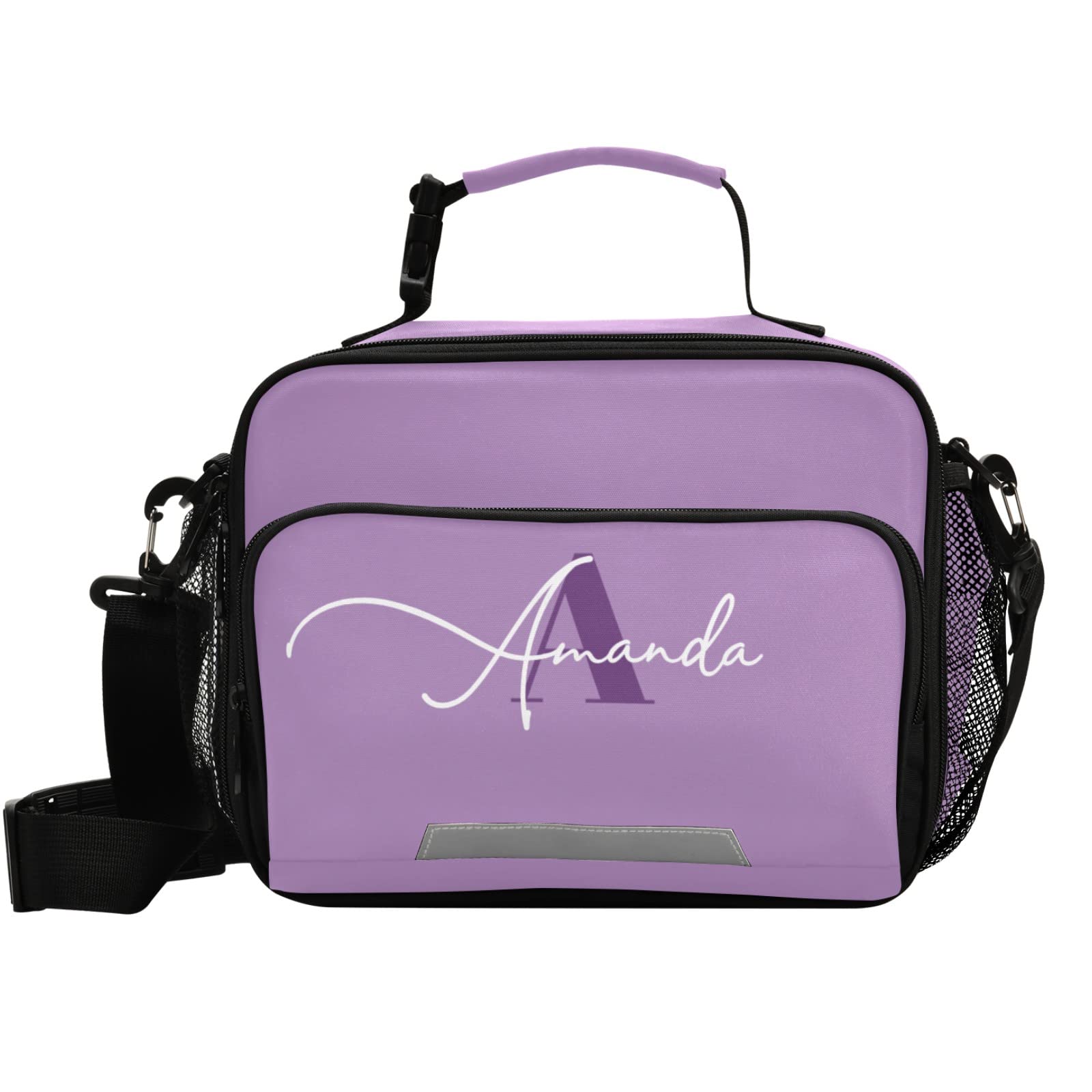 Custom Insulated Lunch Bag for Women & Students - Lightweight Purple Tote with Adjustable Shoulder Strap - Perfect for Work, School, Picnics & Outdoor Activities