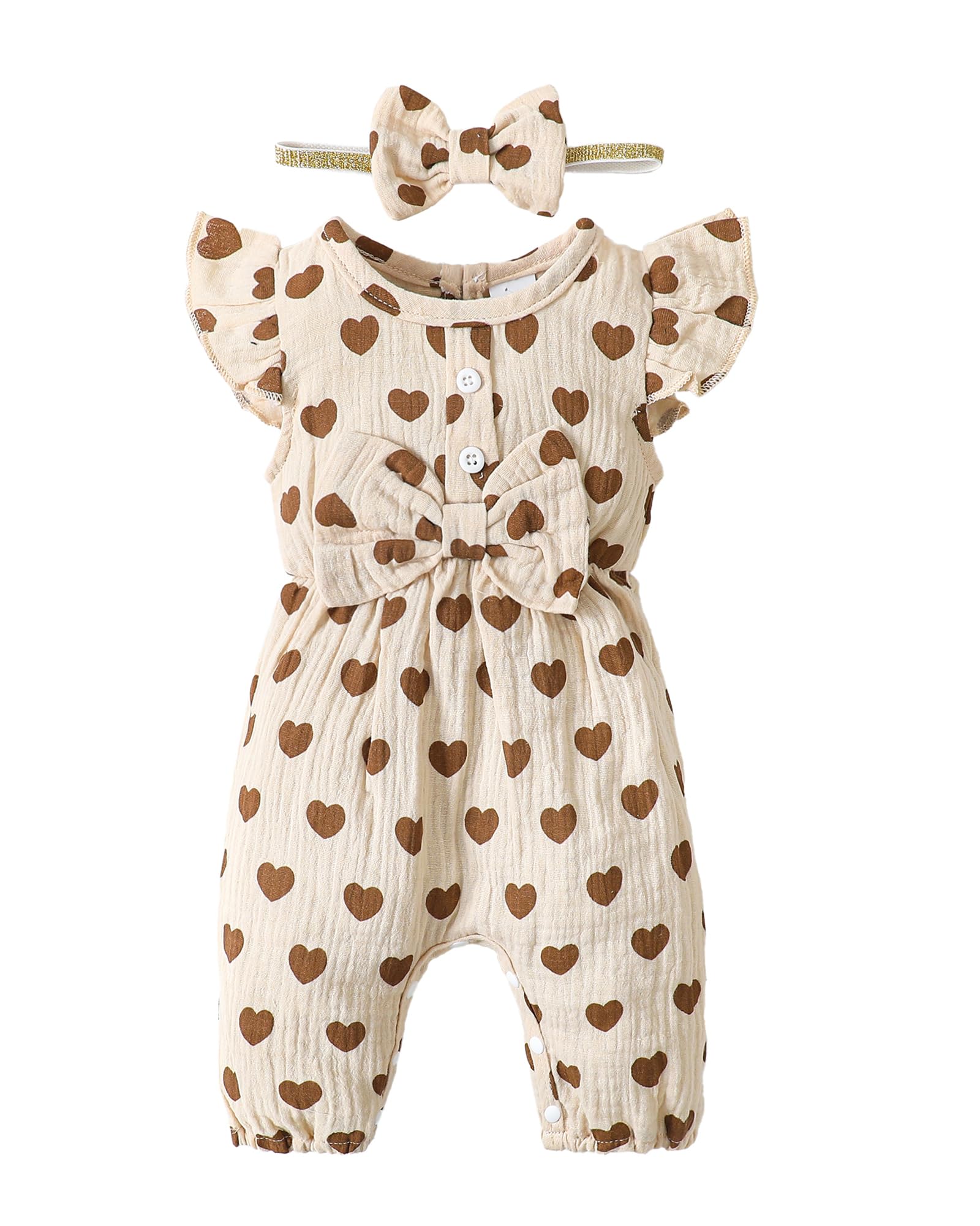 Mioglrie Newborn Baby Girl Clothes - Soft Cotton Short Sleeve Romper Jumpsuit for Summer | Perfect for Playtime, Photo Shoots & Daily Wear