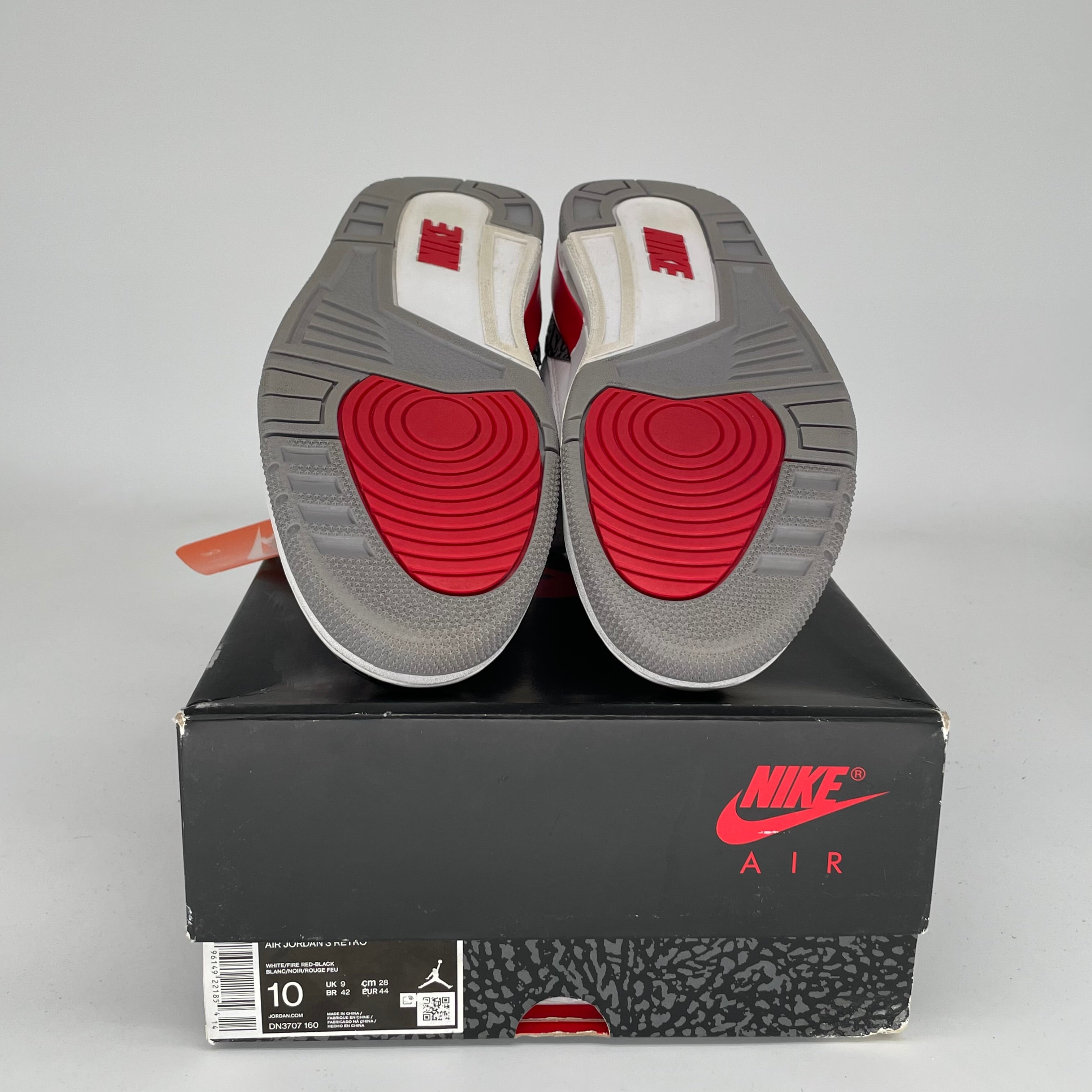 Original Air Jordan 3 Retro 'Fire Red' Men's Basketball Shoes - Size 10 (DN3707-160) | Authentic Nike Sneakers for Sports, Streetwear & Collectors