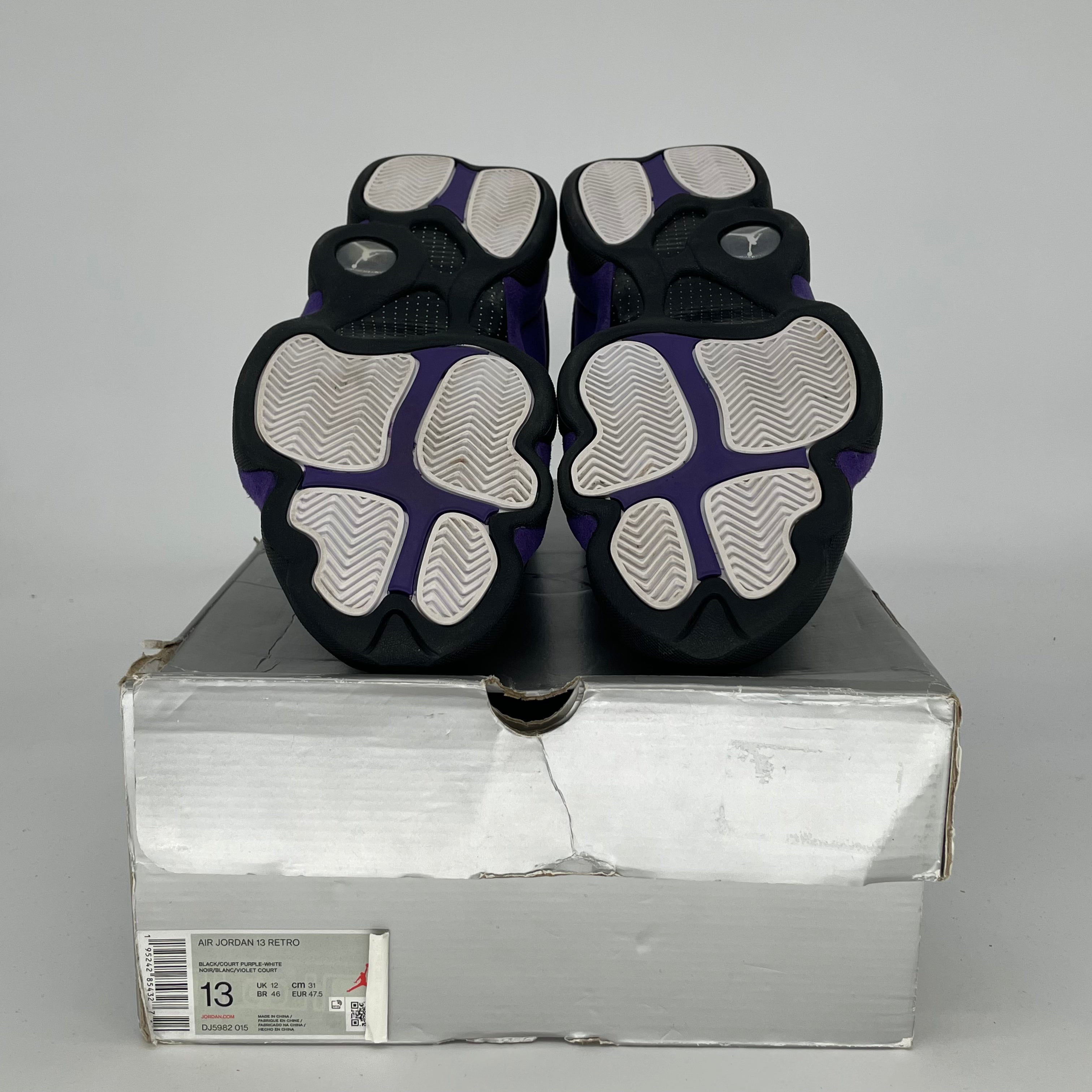AIR JORDAN 13 Retro Basketball Shoes - Court Purple/White - Size 13 (DJ5982-015) | Men's High-Top Sneakers for Sports & Casual Wear