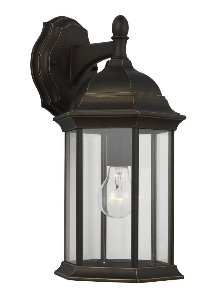 1 Light Medium Outdoor Downlight Wall Lantern - Black Finish - Incandescent Traditional Outdoor Fixture - Perfect for Porch, Patio, Garden & Entryway Lighting - Model 73-Bel-4169691