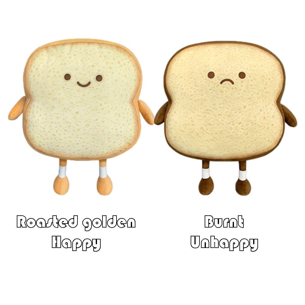 Funny Toast Bread Plush Pillow - Soft & Cute Stuffed Sofa Cushion for Home Decor, Gifts (Golden) - Perfect for Bedroom, Living Room & Anime Cosplay