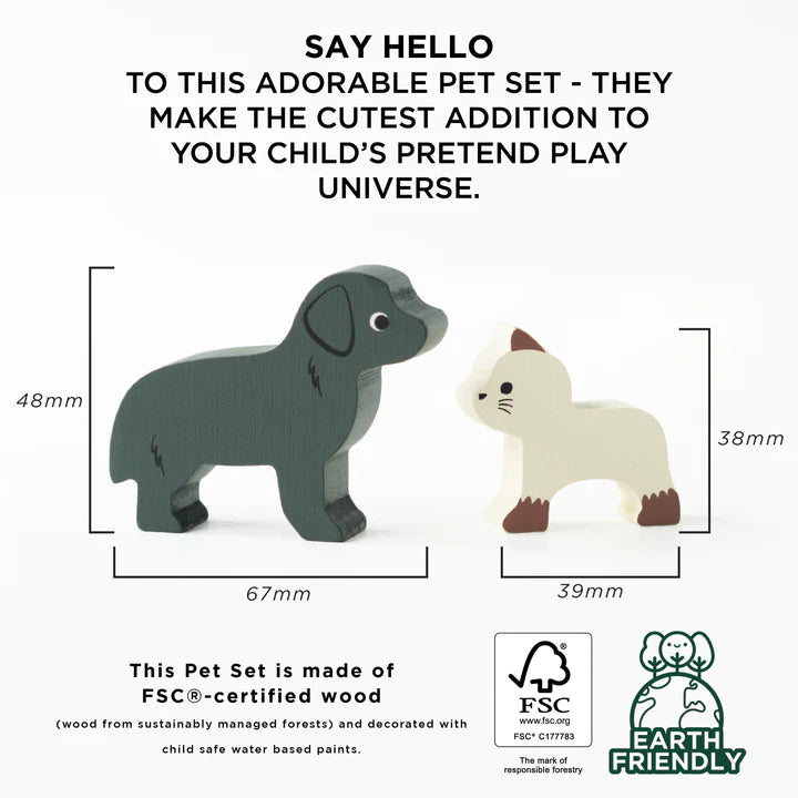 Miniature Dollhouse Pet Set - Tiny Dog & Cat Figurines for Dollhouse & Fairy Garden Scenes | Perfect for Kids' Pretend Play & Collectors