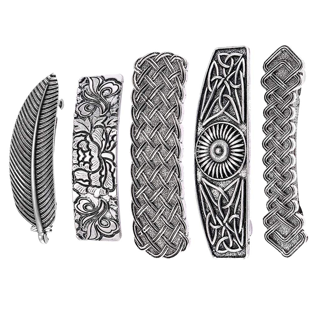 Nordic Viking Hair Clip Holder Set of 5 - Metal Hair Accessory Organizer for Women - Perfect for Bathroom Vanity, Dresser, or Travel Makeup Bag