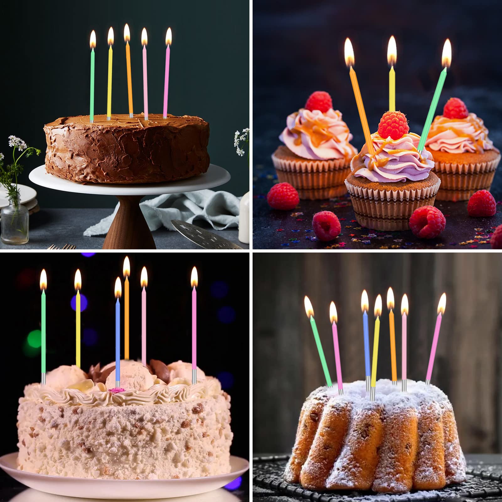16Pcs Pastel Cake Candles for Wedding & Birthday Parties