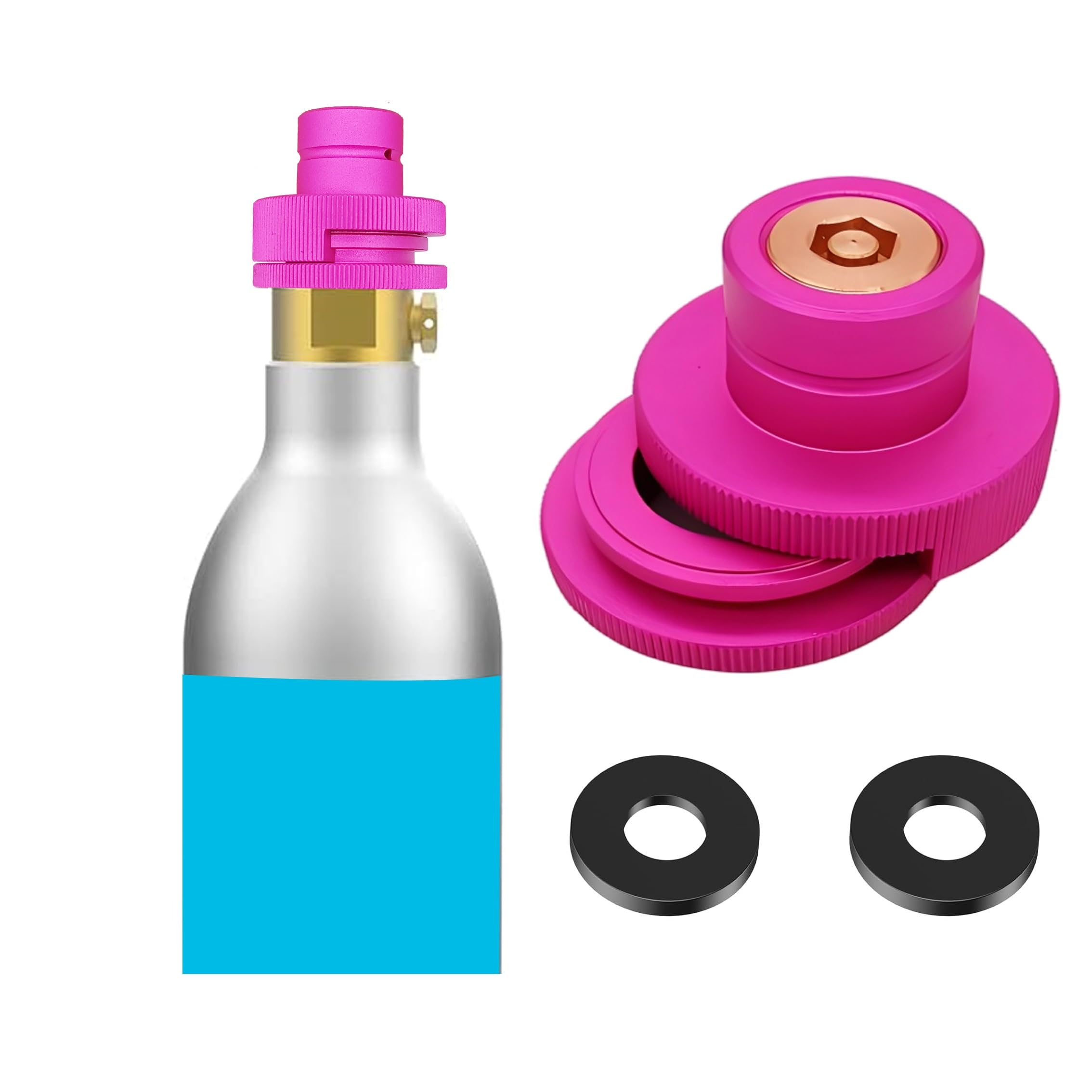 CO2 Adapter for Soda Machine - Quick Connect TR21-4 Male Thread Adapter for Original Blue CO2 Cylinders | Compatible with Terra, Art, DUO Soda Makers | Perfect for Home Carbonation & Sparkling Water Making