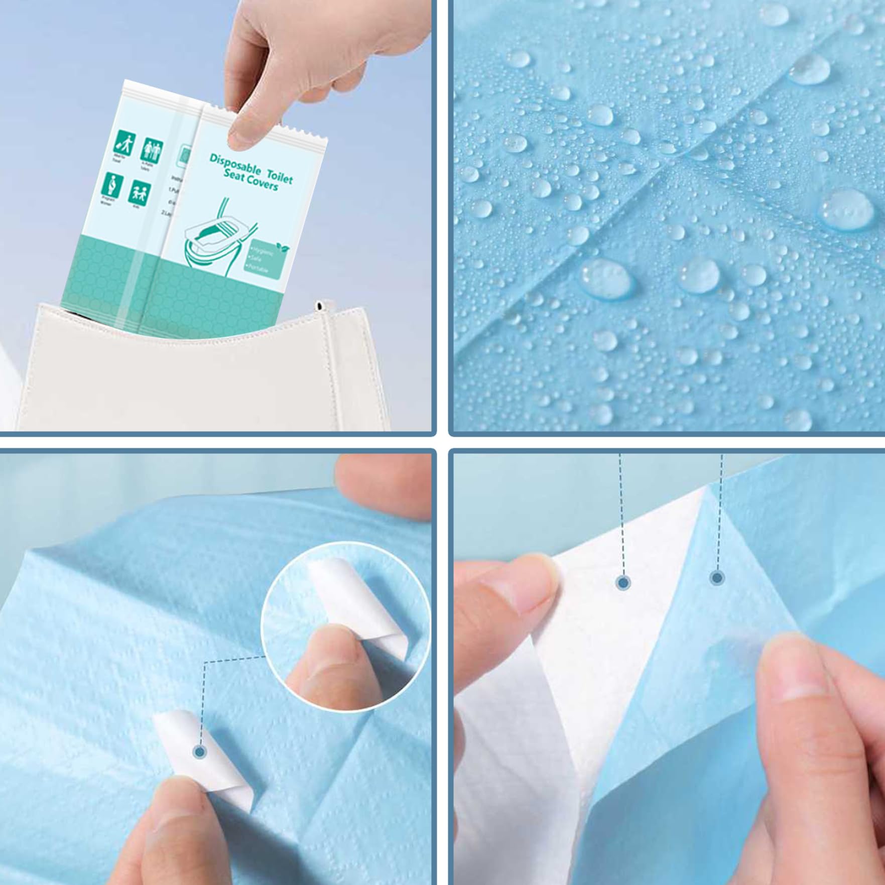 **Disposable Toilet Seat Covers 30Pcs - Flushable, Waterproof & Hygienic Public Restroom Essentials | Travel, Office & Outdoor Use**