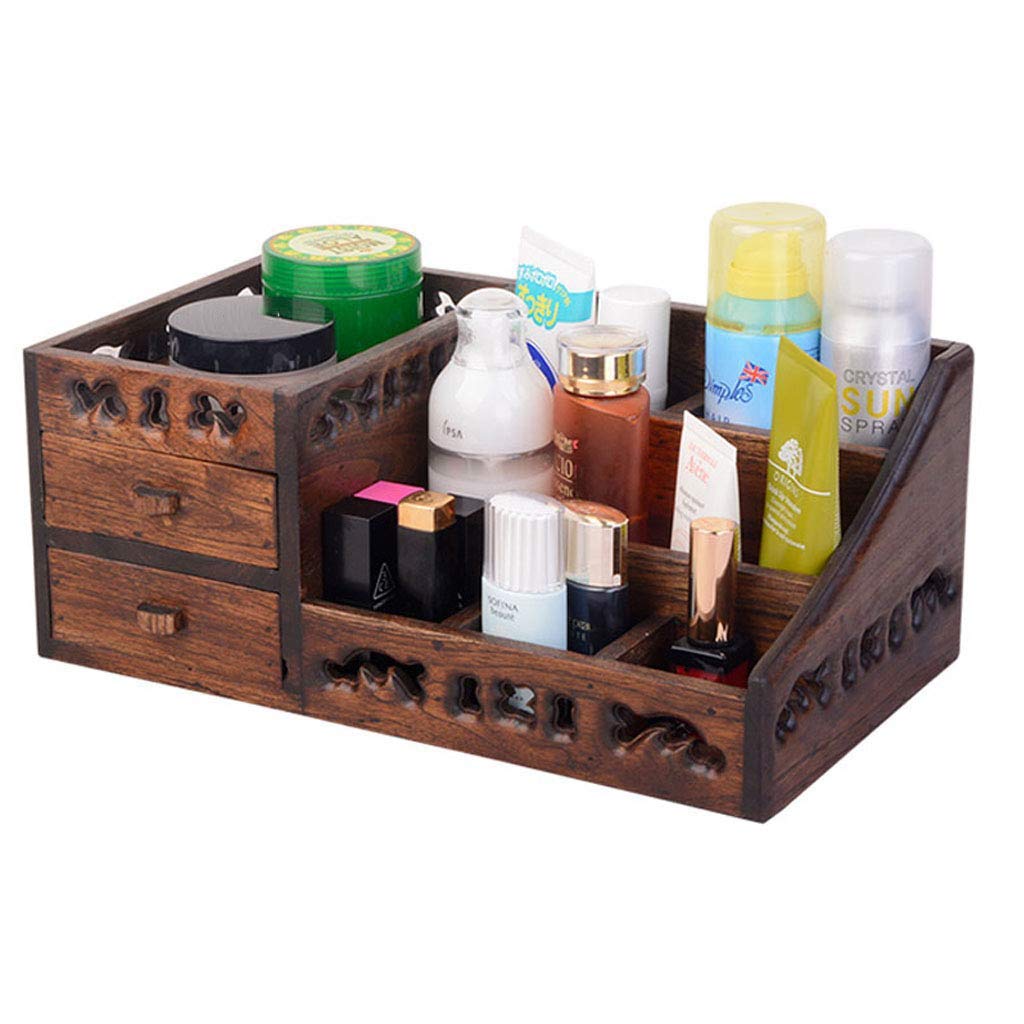 ZLMMY Refine Bamboo Cosmetic Organizer - 360° Rotating Makeup Storage Carousel for Vanity, Bathroom & Bedroom | Multi-Purpose Organizer for Jewelry, Skincare & Beauty Tools | Perfect for Countertop, Dresser & Closet Organization (Natural Bamboo)