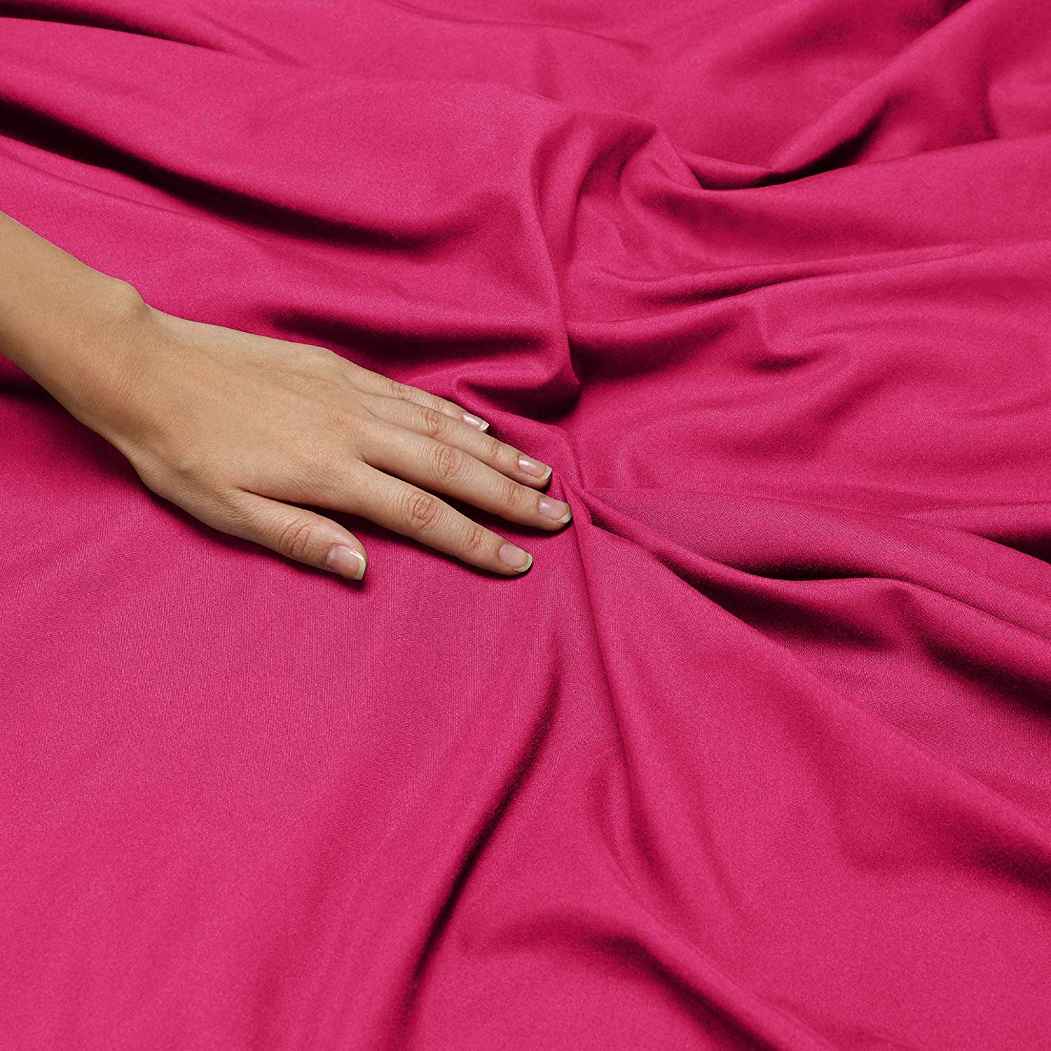 Premium 300 GSM Organic Cotton Duvet Cover & Comforter Set - 500 Thread Count, Twin Size Hot Pink (2-Piece) for Cozy Bedroom & Guest Room Decor