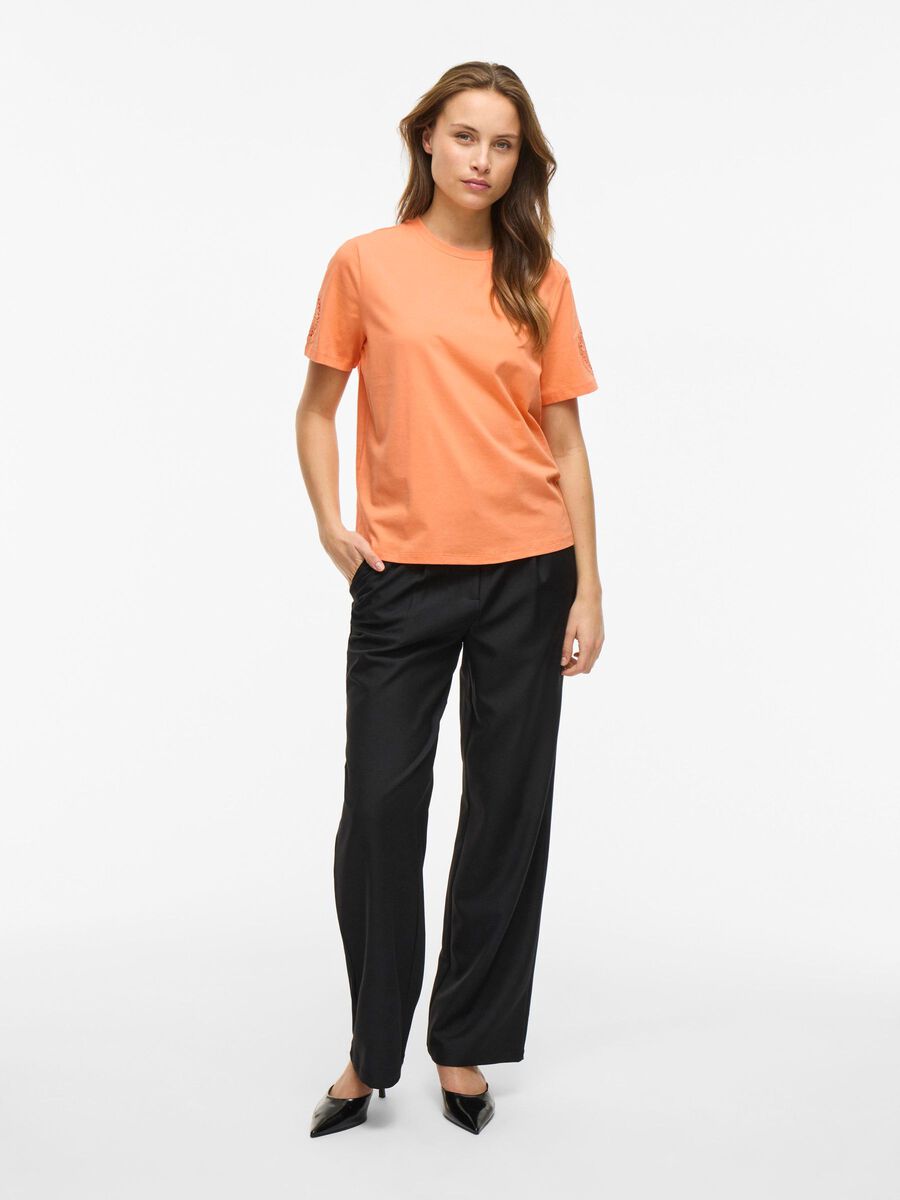 Celia T-Shirt for Women - Soft Cotton Casual Tee in Cadmium Orange | Perfect for Everyday Wear, Outings & Layering