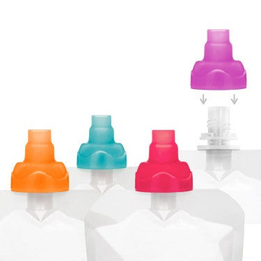 ChooMee SoftSip Pouch Toppers with Travel Case - Leak-Proof Spill-Proof Silicone Spout Covers for Baby Food Pouches - Perfect for On-the-Go Feeding, Travel, Daycare & Outdoor Activities
