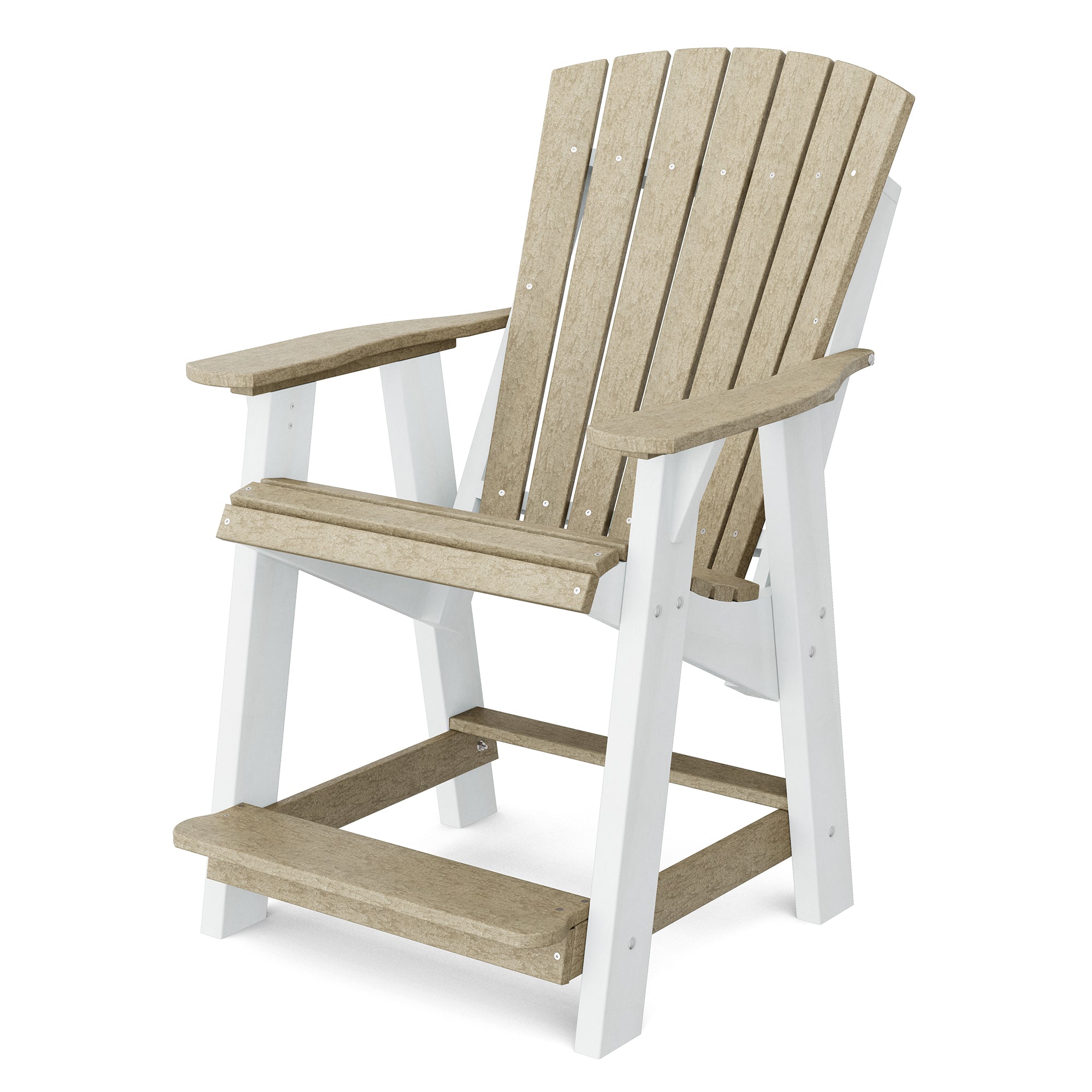 Premium Heritage High Adirondack Chair - Solid Wood Outdoor Patio Furniture for Garden, Deck, Poolside & Backyard Relaxation