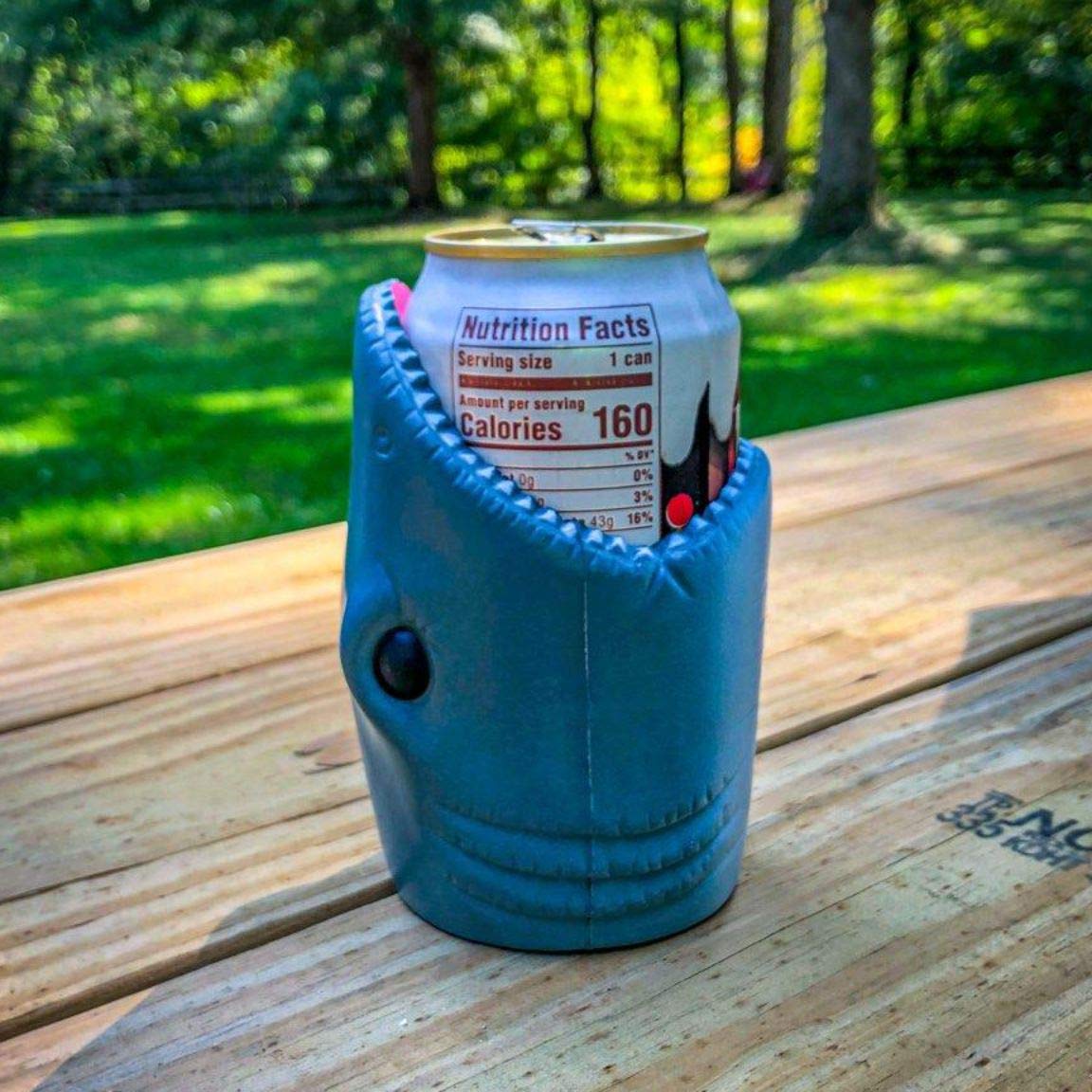 Lake Life Shark Bite Can Cooler - Insulated Beer Can Holder for Camping, Beach & Pool Parties - Keeps Drinks Cold for Hours - Perfect for Outdoor Adventures, BBQs & Summer Gatherings