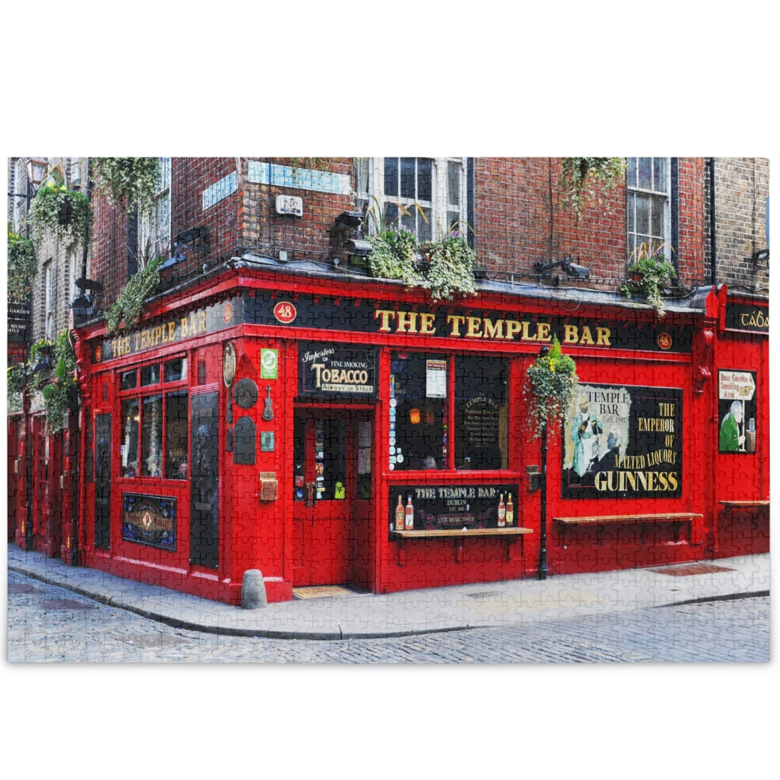 Dublin Ireland Temple Bar Landscape 1000-Piece Jigsaw Puzzle for Adults & Kids - Challenging DIY Gift for Family Game Night & Home Decor
