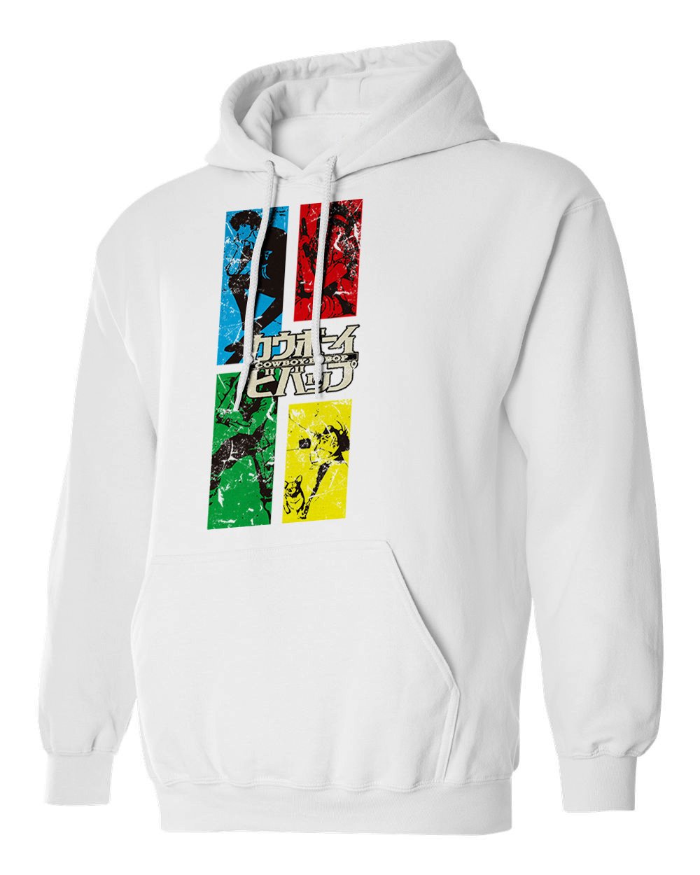 RIVEBELLA Anime Graphic Hoodie - Cowboy Bebop Manga Style Men's Pullover Sweatshirt | Casual Streetwear for Anime Fans & Cosplay