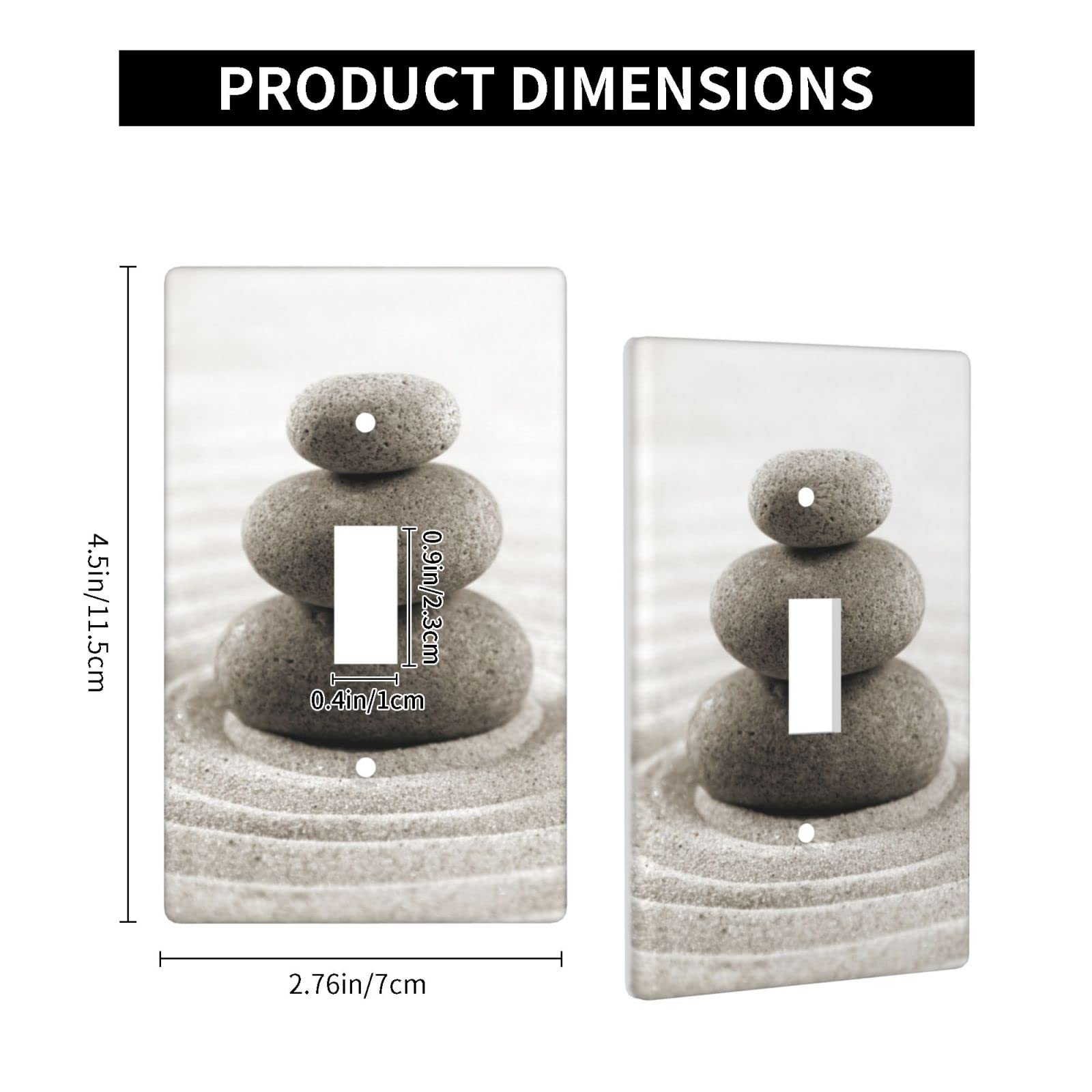 Decorative Gray Stone Single Light Switch Cover Plate - 1 Gang Toggle Wall Plate (4.5