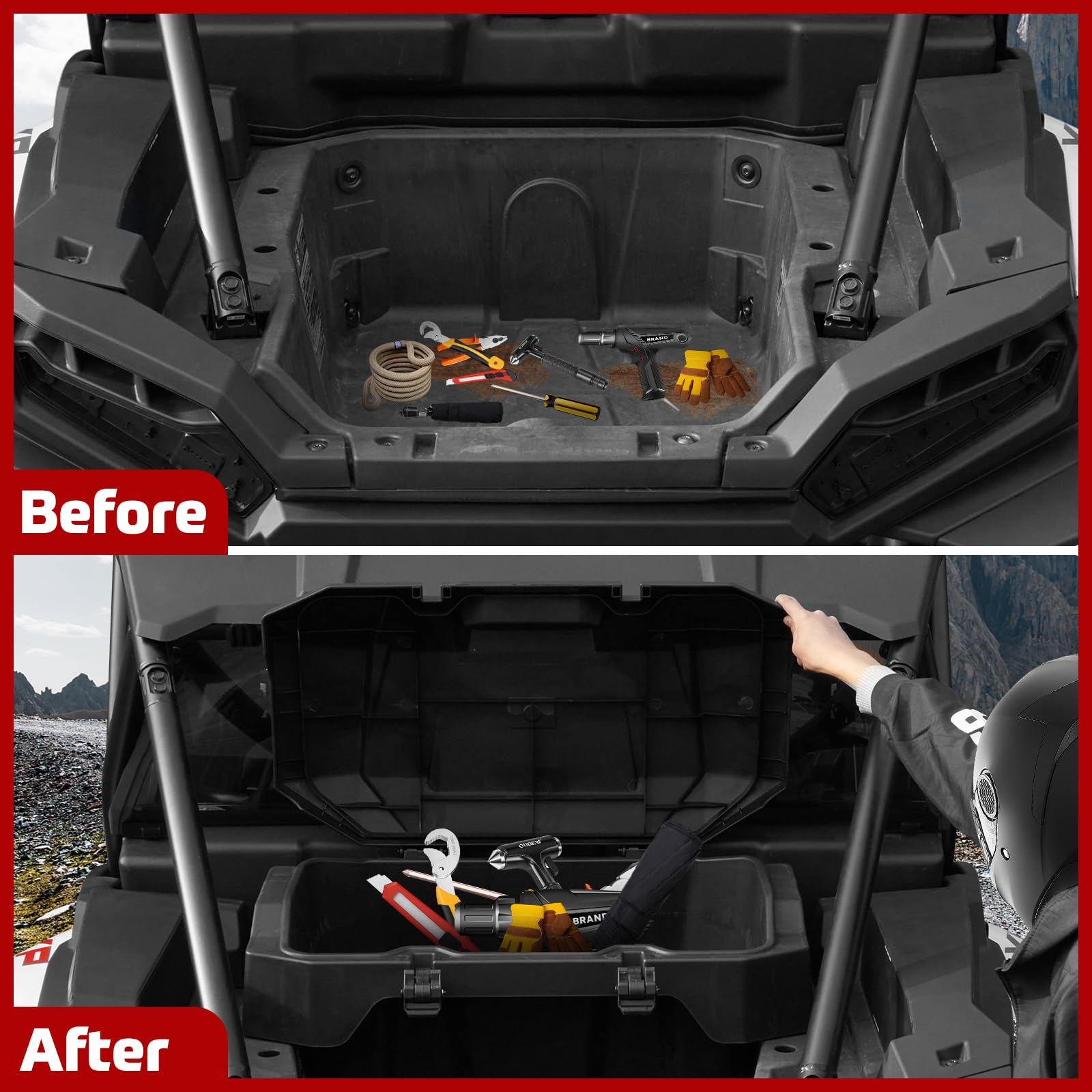 **2024 Polaris RZR XP 1000 Cargo Storage Box - 82 QT Waterproof Polypropylene Forward Cargo Bin | OEM #2889611 Replacement | Perfect for Off-Roading, Camping & Outdoor Adventures**