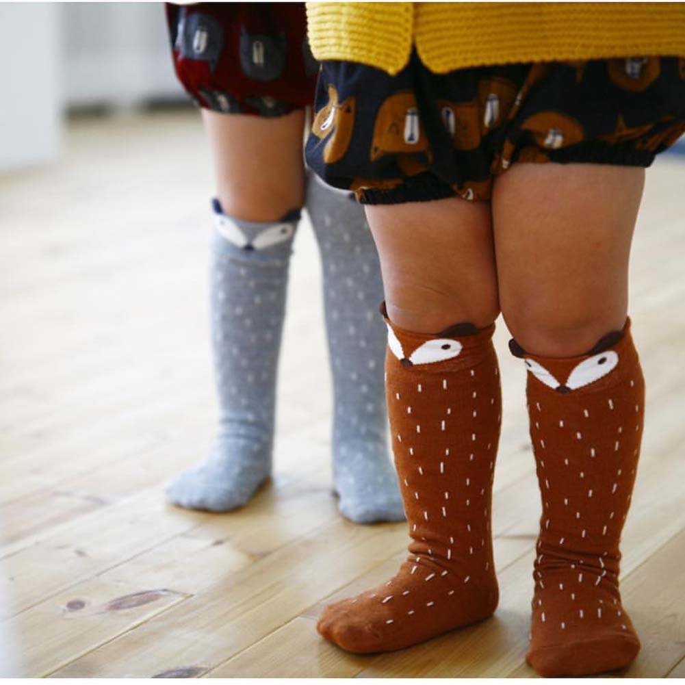 **Baby & Kids Cotton Knee-High Socks with Non-Slip Grips – 2 Pairs – Soft & Comfortable for Playtime, School & Everyday Wear**