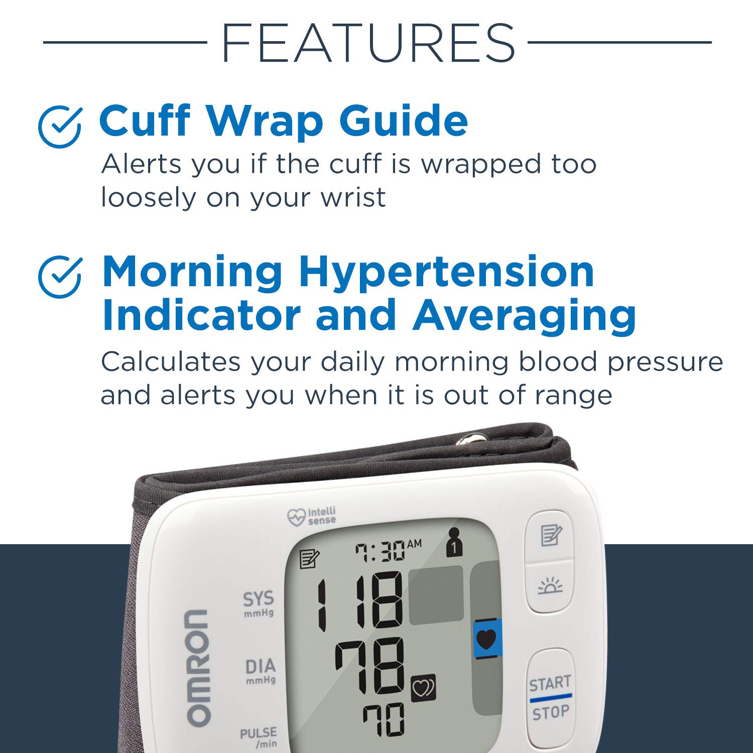 OMRON Gold Blood Pressure Monitor - Portable Wireless Wrist Cuff, Digital Bluetooth BP Machine with Clinically Validated Accuracy | FDA Cleared & FSA/HSA Eligible | Home Use, Travel, Health Tracking