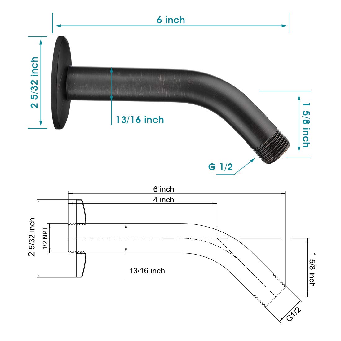 BRIGHT SHOWERS 4-Spray Shower Head Set - Oil Rubbed Bronze & Black Finish with 60