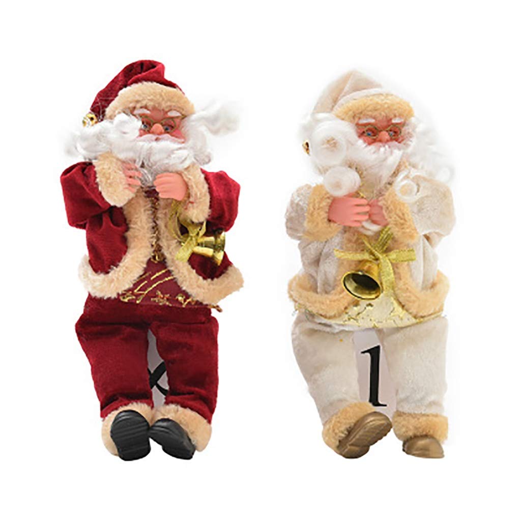 25cm Sitting Santa Claus Doll - Christmas Home & Window Decorations - Holiday Party Supplies for Tree, Mantel, and Festive Indoor Decor