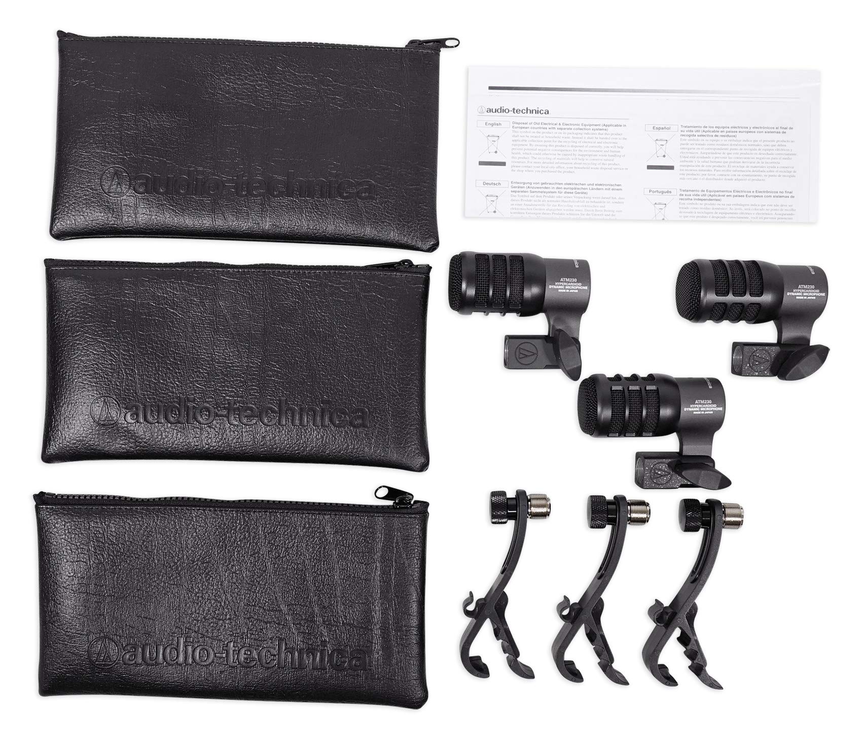 Audio Technica ATM230PK Professional Instrument Microphone for Drums - Ideal for Church Sound Systems, Live Performances & Studio Recording