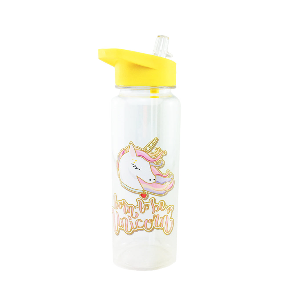 BPA Free Pastel Unicorn Water Bottle - 32oz Leak Proof Clear Plastic Tumbler with Straw for Kids, Gym & Outdoor Activities