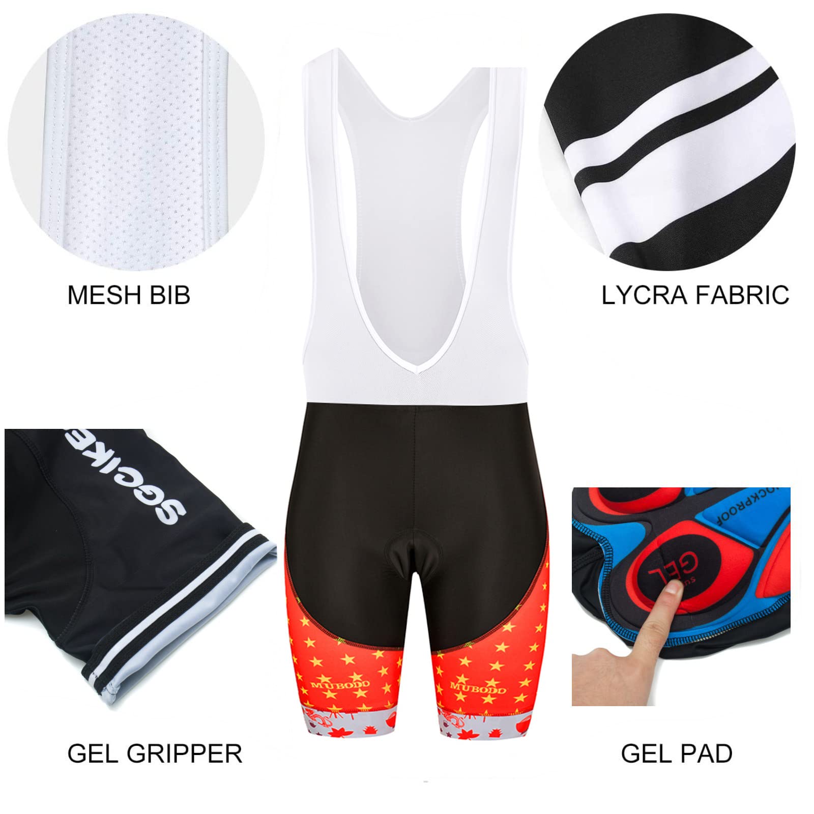 SGCIKER Men's World Tour Team Cycling Jersey Set - Breathable Summer Bike Shirt & MTB Bib Shorts with 9D Gel Pad | Professional Cycling Gear for Road & Mountain Biking