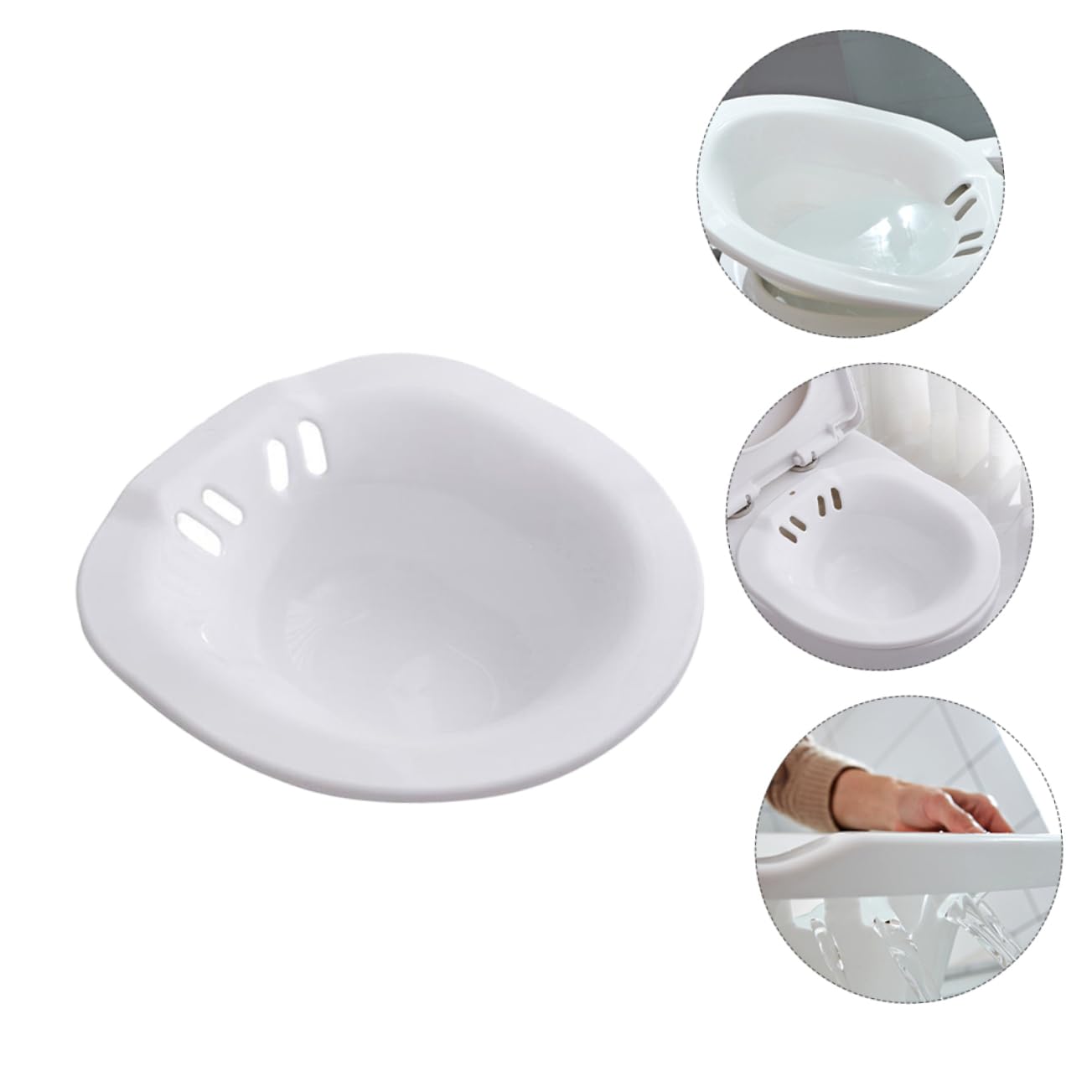 Postpartum Sitz Bath Toilet Seat - Comfortable Plastic Wash Basin for Hemorrhoid Relief & Post-Surgery Care | Easy to Clean with Drain Holes | Fits Most Standard Toilets | Ideal for New Moms & Postpartum Recovery