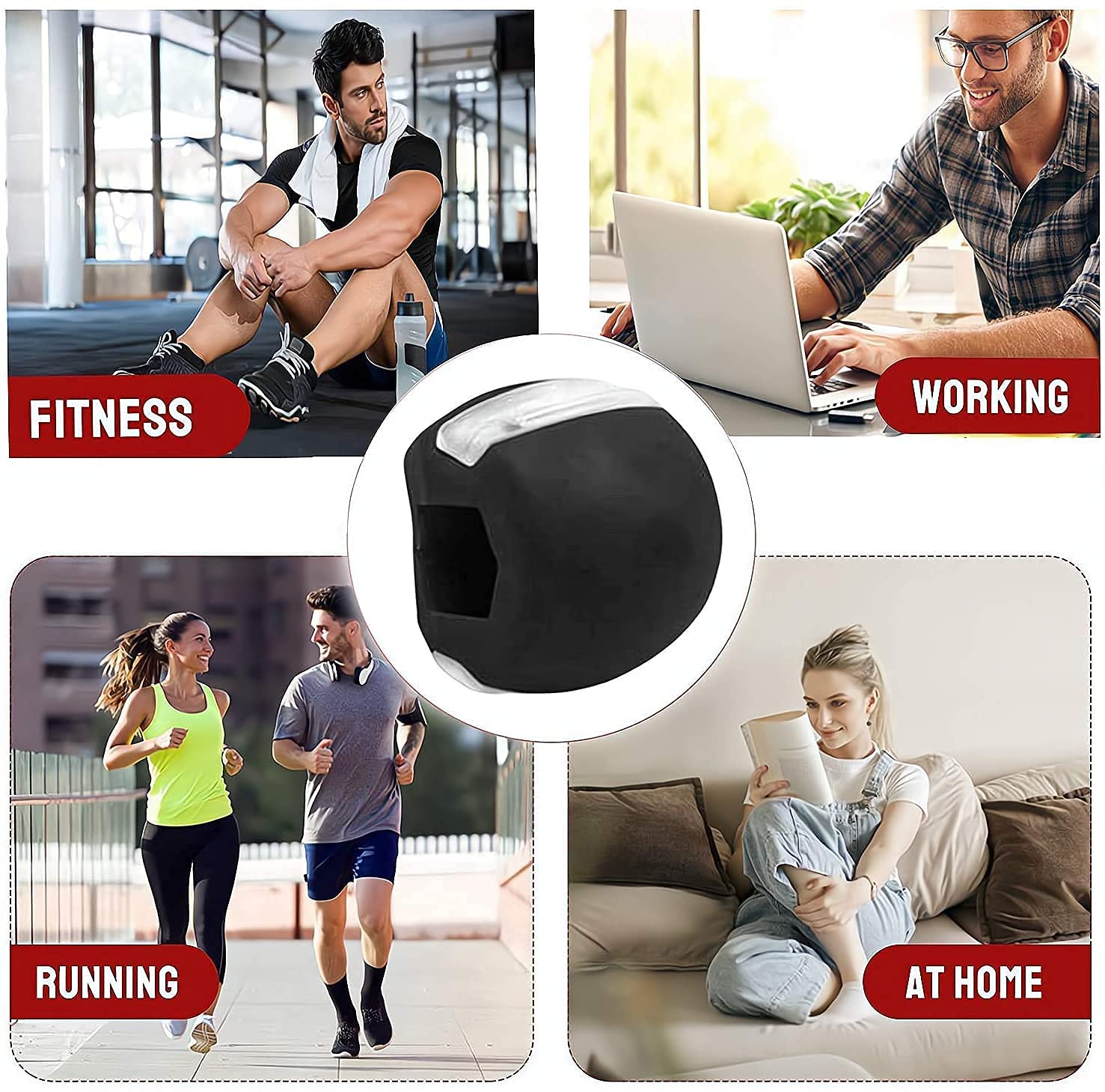 Citaaz Jaw Trainer Exerciser Ball - Double Chin Reducer & Jawline Tightener for Face & Neck Workout - Facial Exercise Device for Slimming & Toning - Perfect for Home Gym, Office, or Travel Fitness