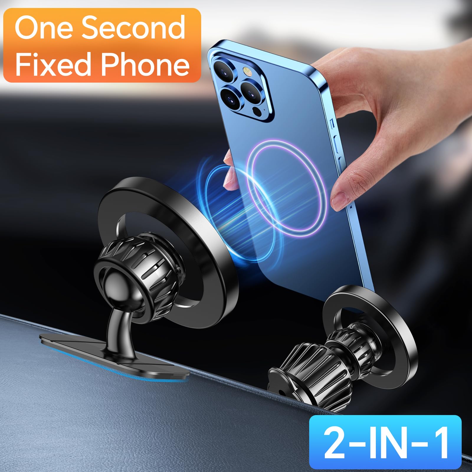 Magsafe Car Mount with 20 Magnets - 360° Magnetic Phone Holder for iPhone 16/15/14/13/12 - Secure Dash Mount for Men & Women