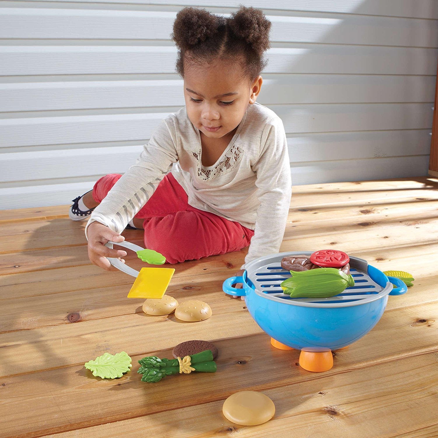 Learning Resources New Sprouts Grill It! 22-Piece BBQ Pretend Play Set for Toddlers 18+ Months - Preschool Learning Toys, Outdoor & Indoor Pretend Play Food for Kids - Perfect for Backyard Picnics, Playdates & Imaginative Role Play