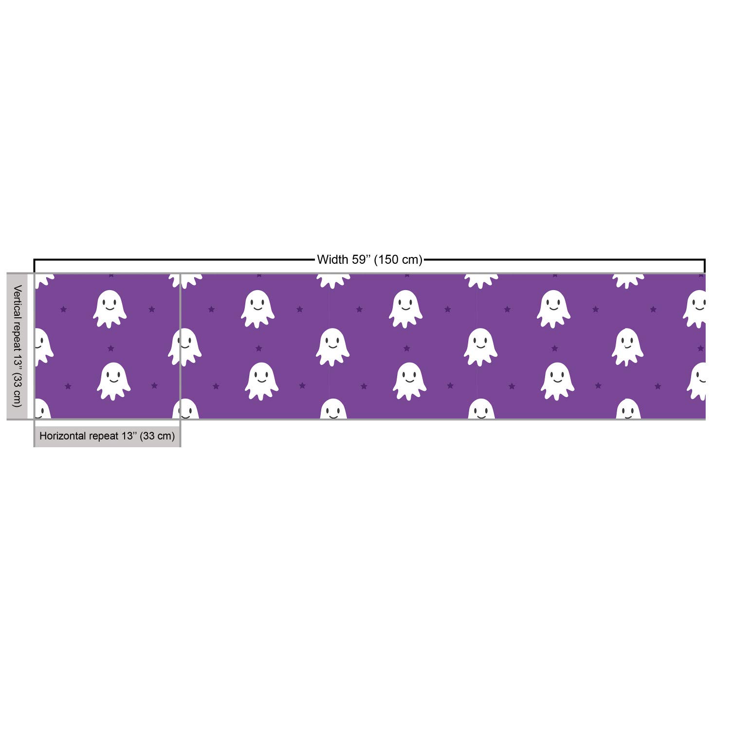 Ambesonne Halloween Fabric by The Yard - Spooky Ghost & Stars Print for Upholstery, DIY Crafts & Home Decor | 10 Yards Fuchsia & White | Perfect for Costumes, Table Runners & Party Decorations