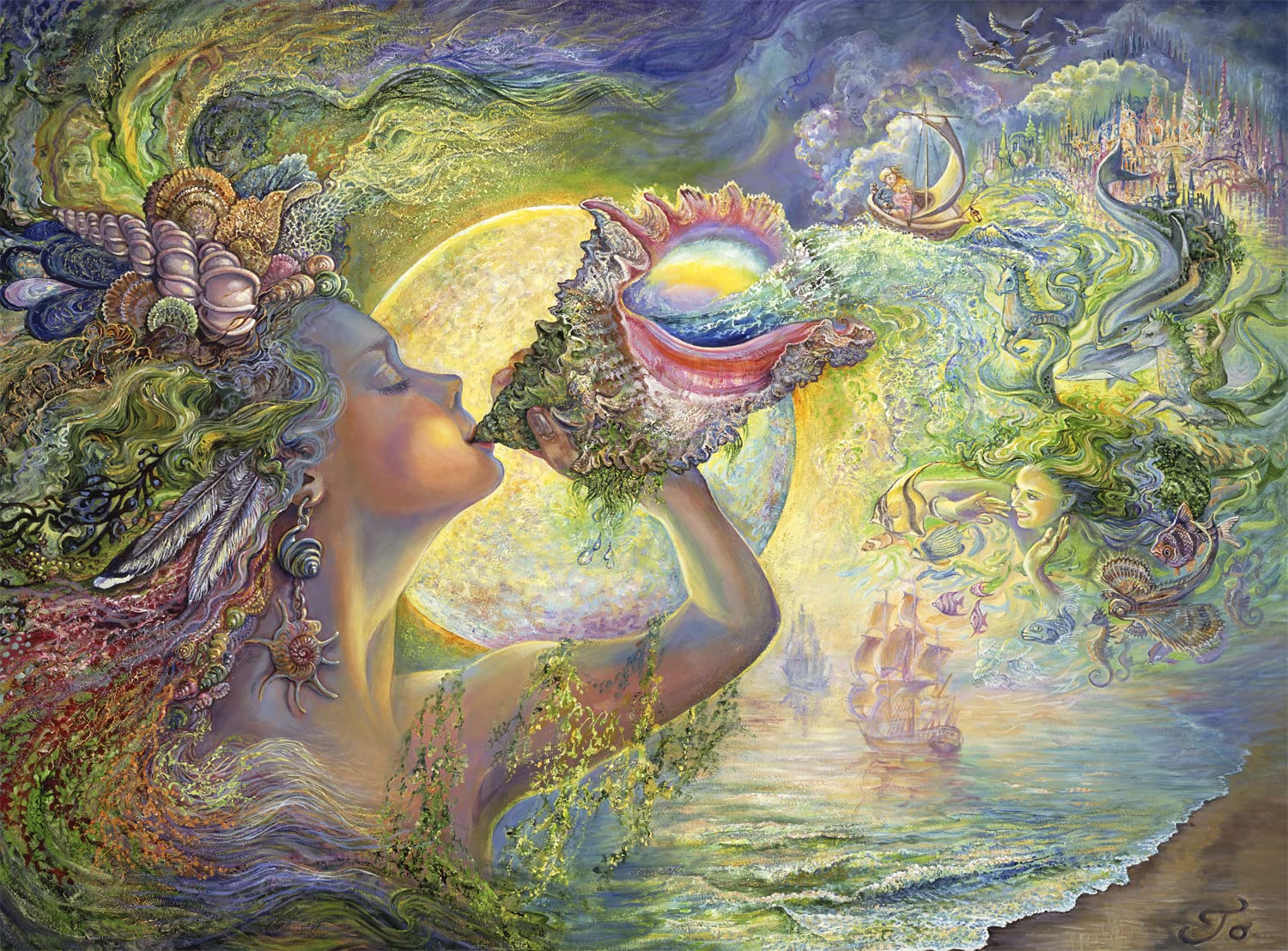Buffalo Games Josephine Wall Call of The Sea 1000 Piece Jigsaw Puzzle for Adults - Challenging Art Puzzle with 26.75