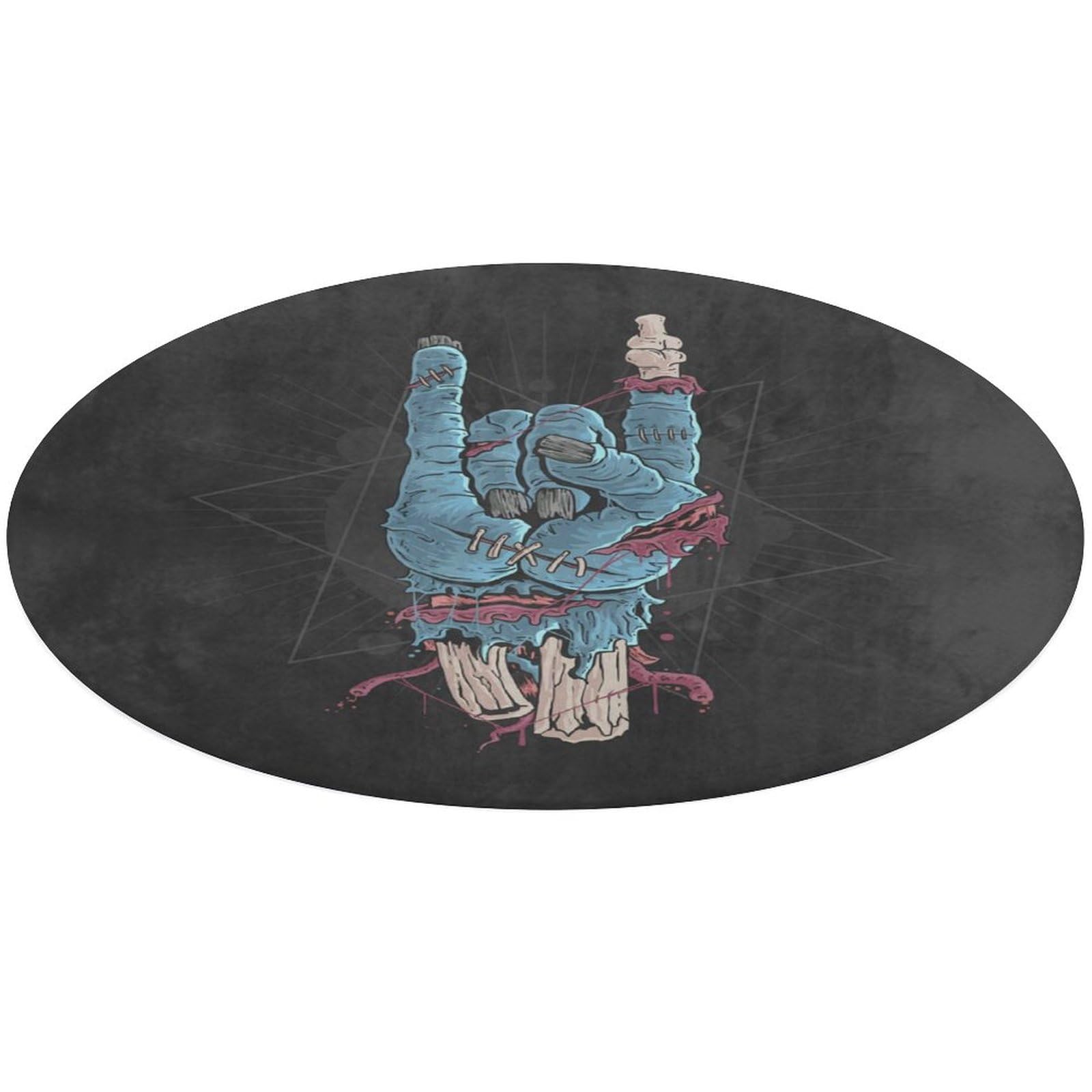 Scary Zombie Hand with Bones & Blood Print - Soft Non-Slip Kitchen Mat, Washable Bathroom Rug, Shower & Living Room Doormat - Perfect for Halloween Decor, Horror Theme Parties & Spooky Home Accessories