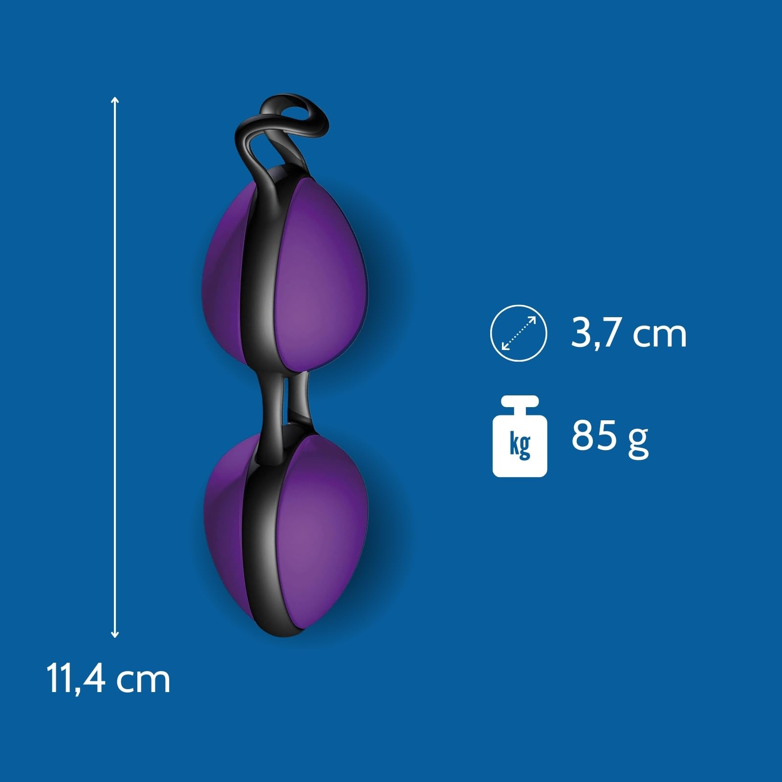 JOYDIVISION Joyballs Secret Duo - Purple Love Balls | Silicone/TPE Vaginal Exercise Balls for Pelvic Floor Fitness & Pleasure | Water & Silicone Lube Compatible | Strengthen Core & Enhance Intimacy