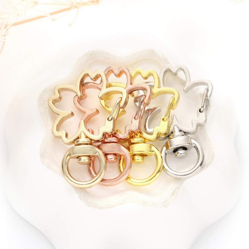 Metal Cherry Blossom Keychain - 20Pcs Lobster Clasps with Key Rings for DIY Jewelry & Craft Making - Perfect for Gifts & Accessories