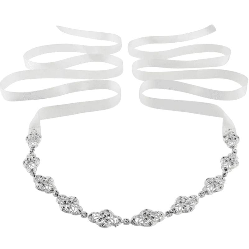 Sparkling Crystal Embellished Wedding Dress Belt A7475 - Elegant Bridal Accessory for Weddings, Prom & Formal Events