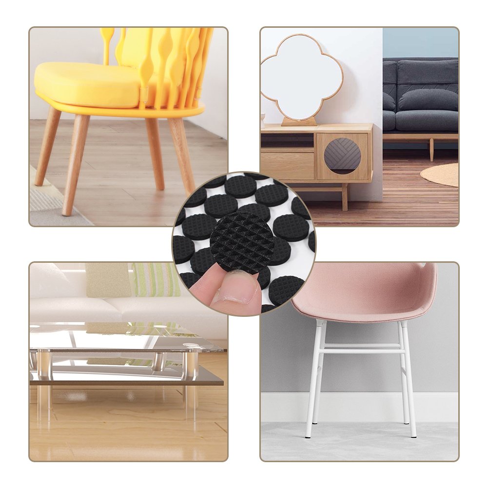 48Pcs Non-Slip Rubber Pads, Self-Adhesive Furniture Floor Protectors for Cabinets, Appliances, Electronics & Picture Frames - Prevent Scratches on Hardwood Floors & Keep Furniture Stable (Great for Home, Office & Dorm Use)